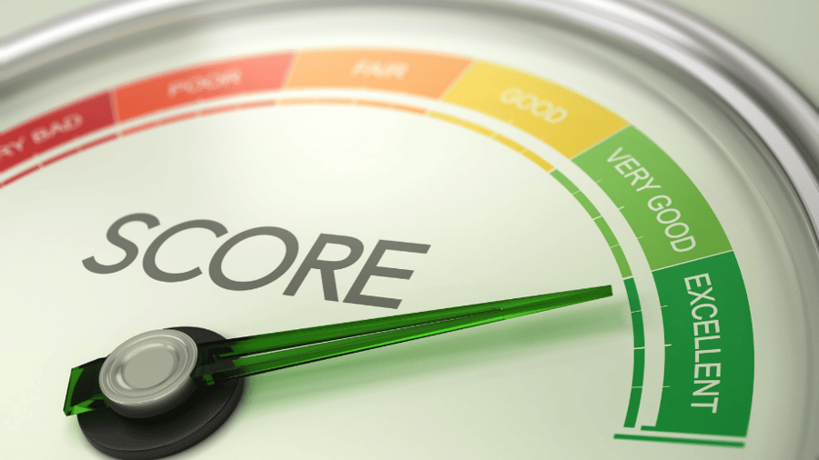 Scale image of credit score ranging from very bad to excellent 