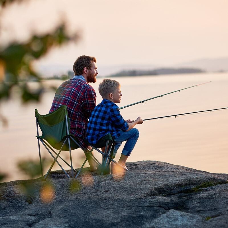 father and son fishing